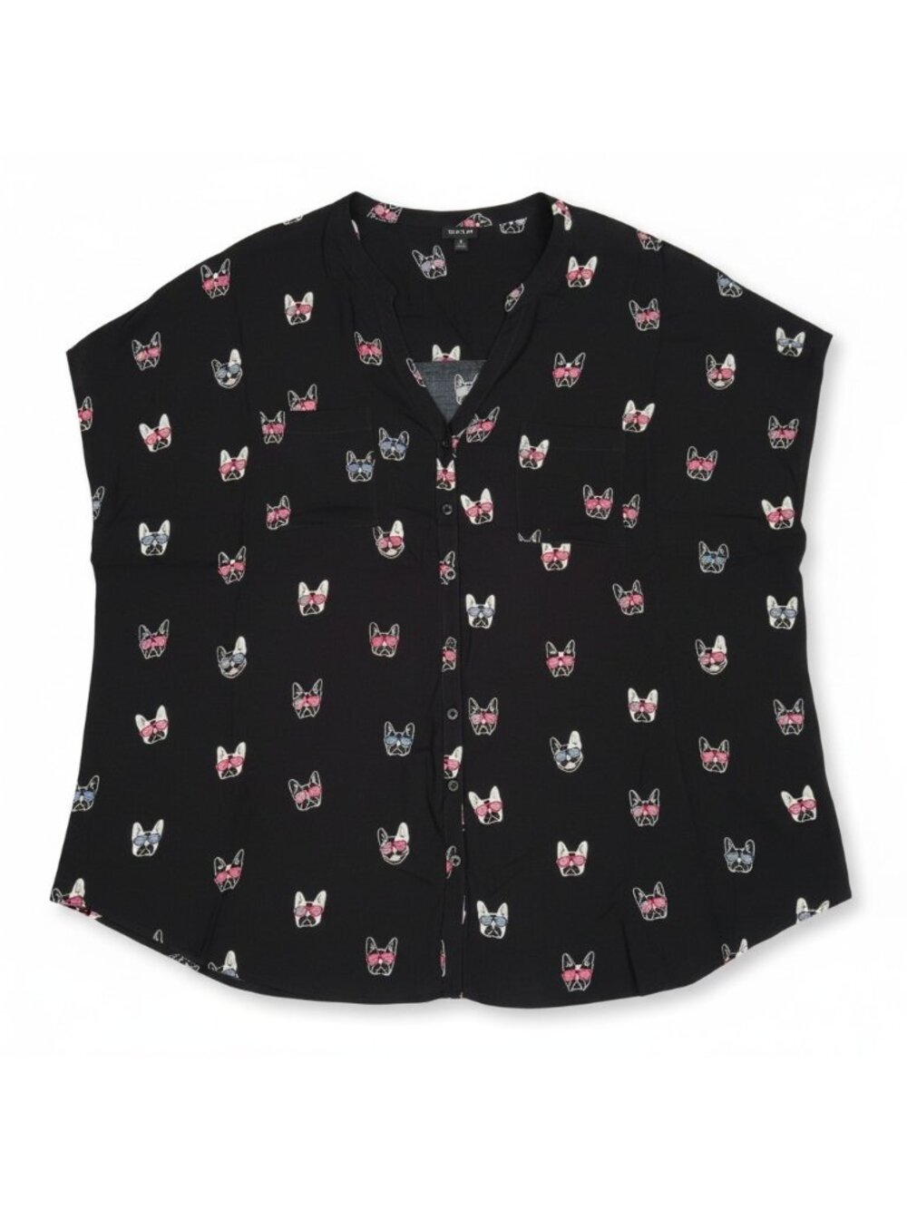 Torrid Harper Americana Frenchy Dog with Sunglasses Dolman Sleeve Blouse Size 5